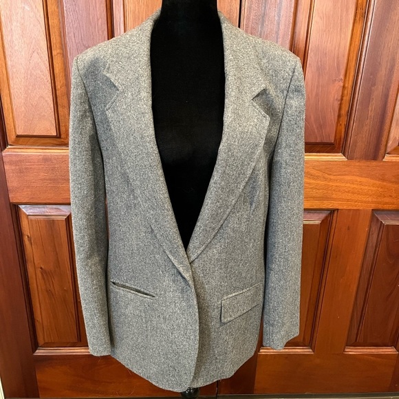 Pendleton Jackets & Blazers - Vintage Pendleton 100% Virgin Wool Gray Blazer Jacket Women Sz 14